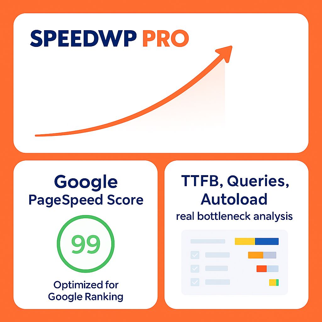SpeedWP Pro — real WordPress optimization with PageSpeed 99 and technical performance audit